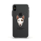 Miniature Bull Terrier Personalised Apple iPhone Xs Impact Case White Edge on Black Phone