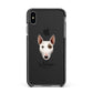 Miniature Bull Terrier Personalised Apple iPhone Xs Max Impact Case Black Edge on Black Phone