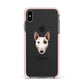 Miniature Bull Terrier Personalised Apple iPhone Xs Max Impact Case Pink Edge on Black Phone