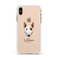 Miniature Bull Terrier Personalised Apple iPhone Xs Max Impact Case White Edge on Gold Phone