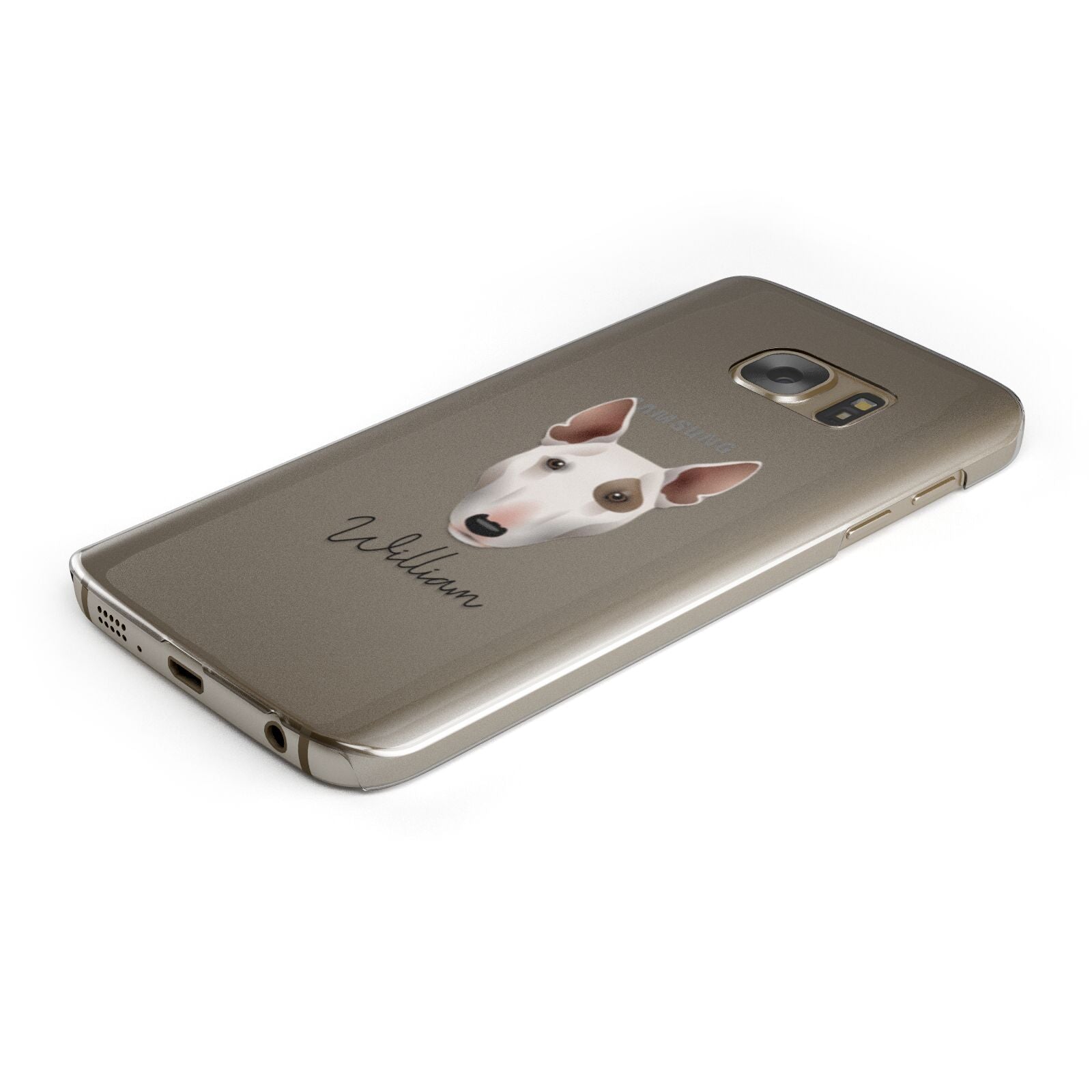 Miniature Bull Terrier Personalised Samsung Galaxy Case Bottom Cutout
