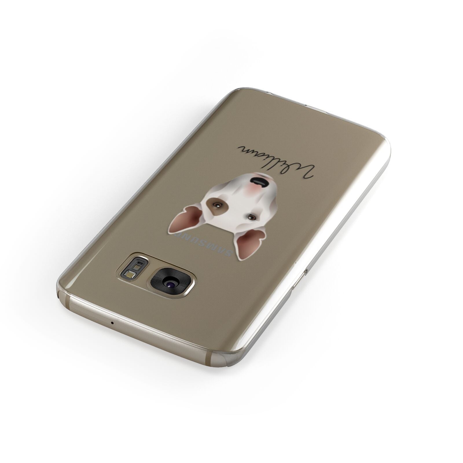 Miniature Bull Terrier Personalised Samsung Galaxy Case Front Close Up