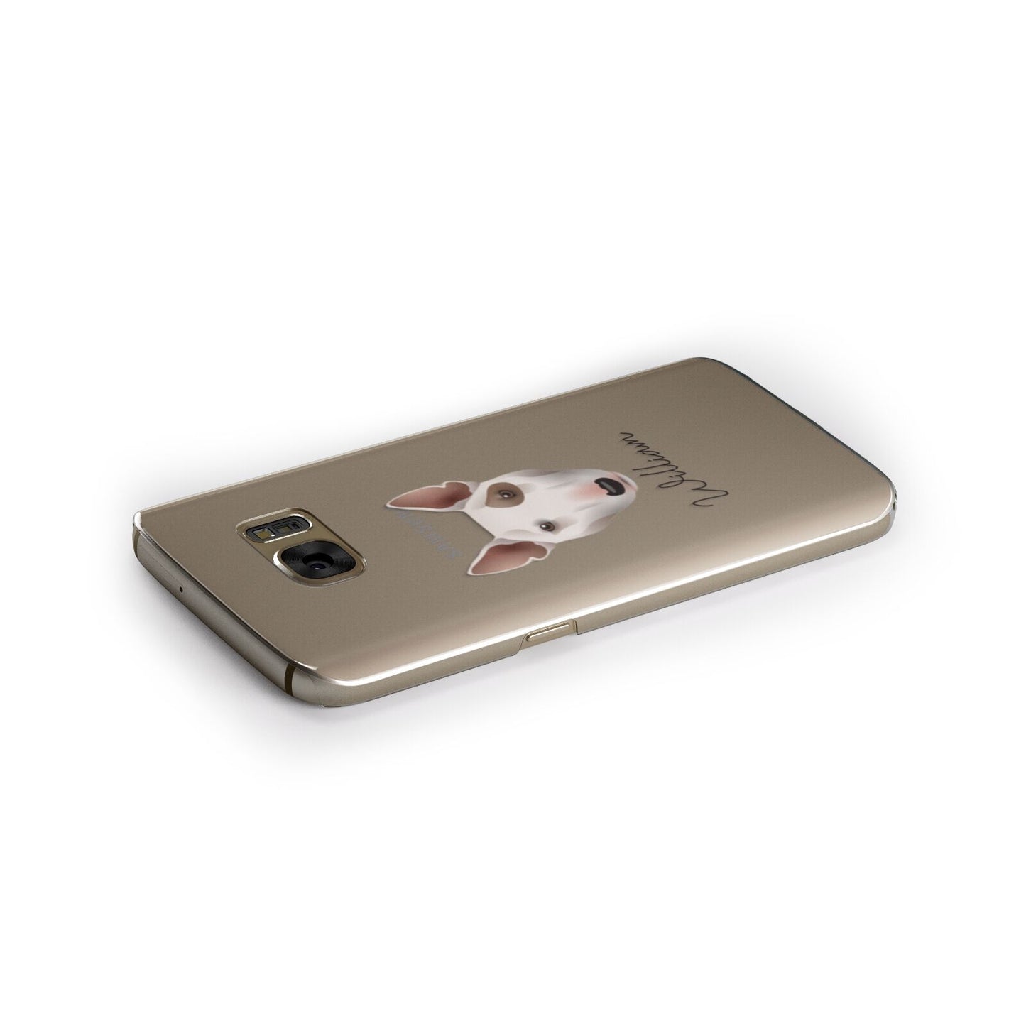 Miniature Bull Terrier Personalised Samsung Galaxy Case Side Close Up