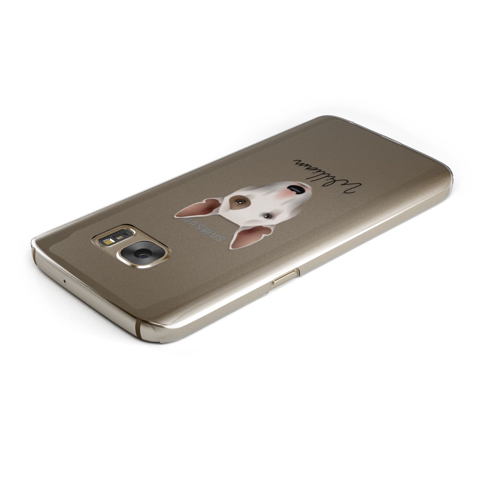 Miniature Bull Terrier Personalised Samsung Galaxy Case Top Cutout