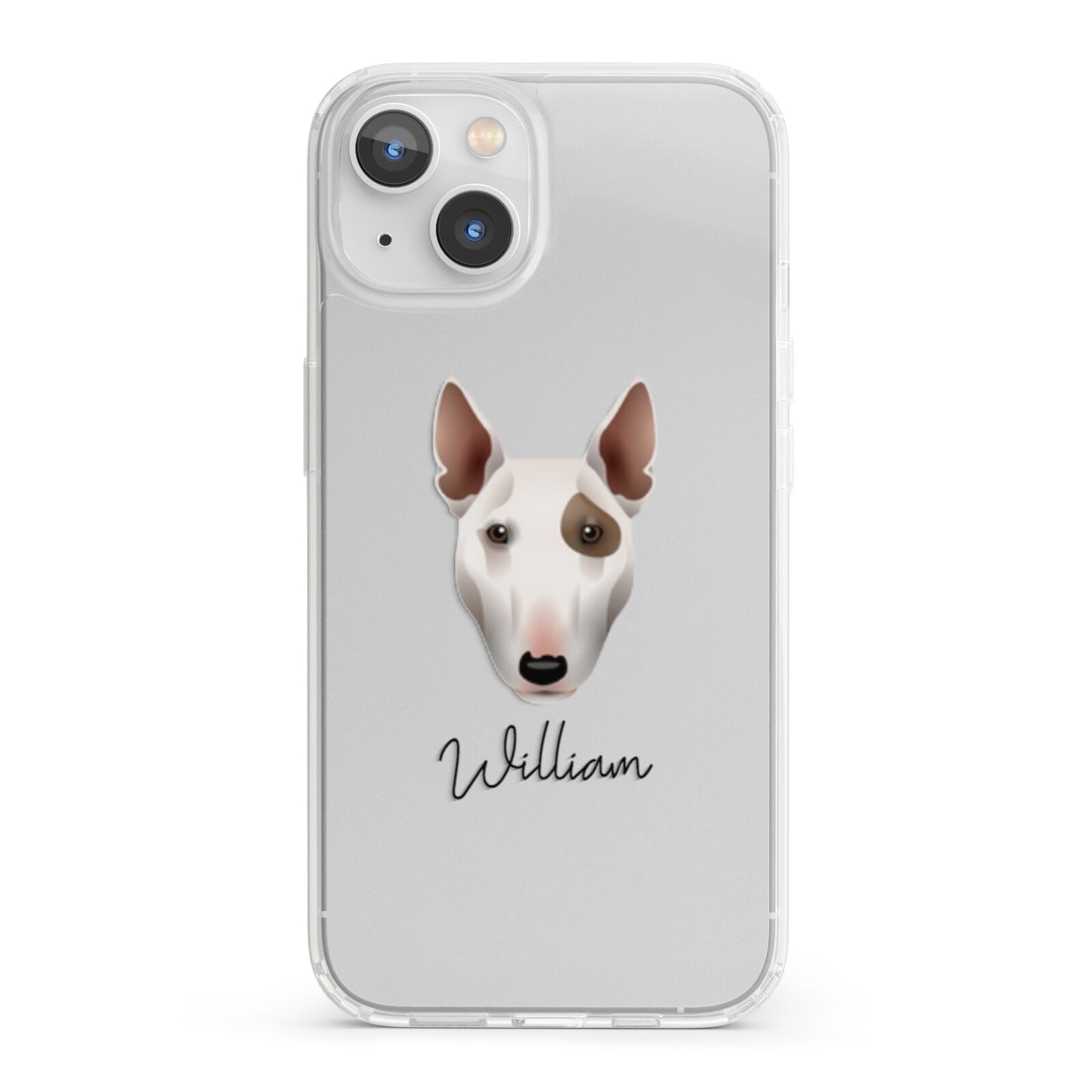 Miniature Bull Terrier Personalised iPhone 13 Clear Bumper Case