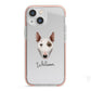 Miniature Bull Terrier Personalised iPhone 13 Mini TPU Impact Case with Pink Edges