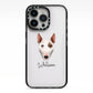 Miniature Bull Terrier Personalised iPhone 13 Pro Black Impact Case on Silver phone