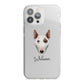 Miniature Bull Terrier Personalised iPhone 13 Pro Max TPU Impact Case with White Edges