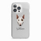 Miniature Bull Terrier Personalised iPhone 13 Pro TPU Impact Case with White Edges
