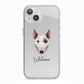 Miniature Bull Terrier Personalised iPhone 13 TPU Impact Case with White Edges