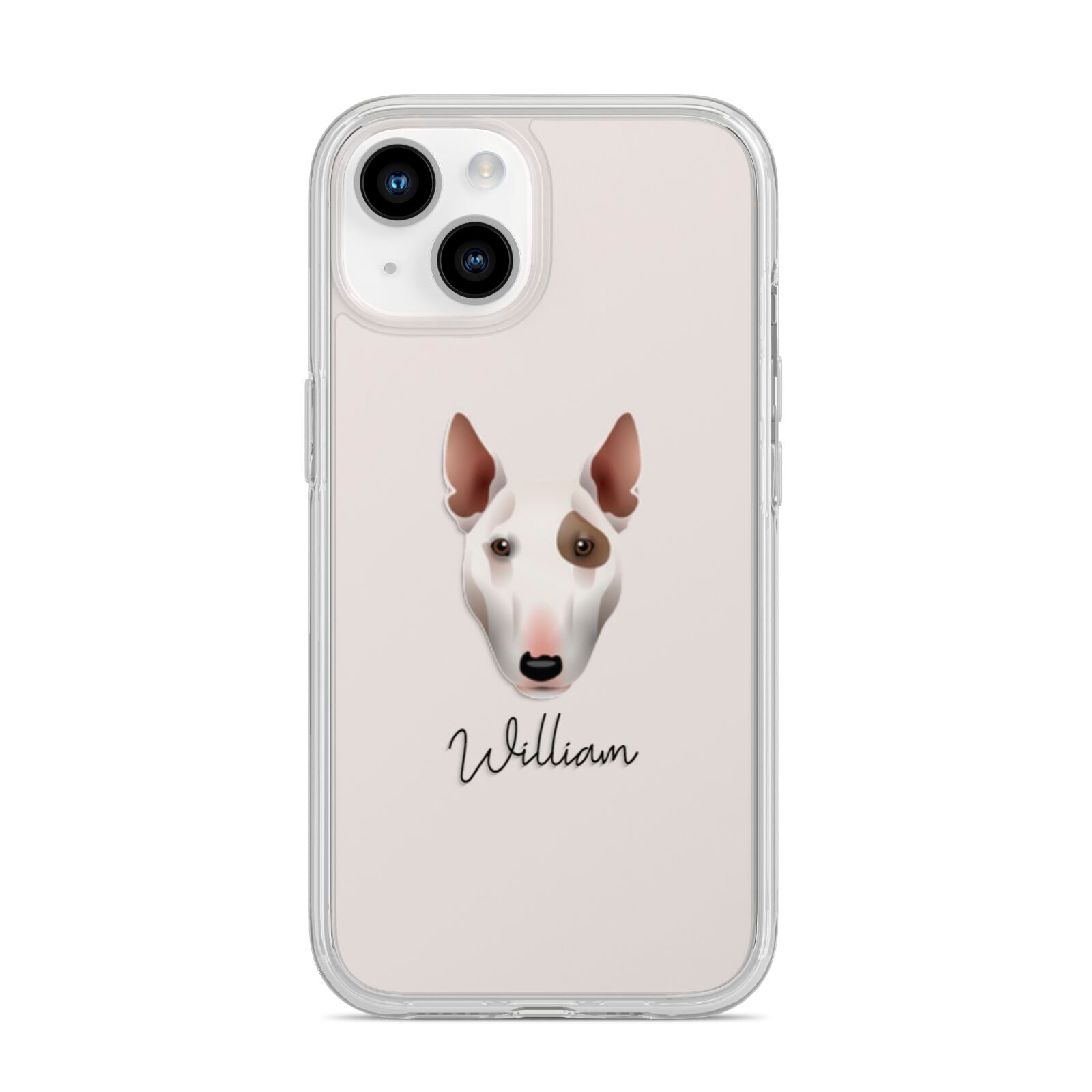 Miniature Bull Terrier Personalised iPhone 14 Clear Tough Case Starlight