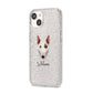 Miniature Bull Terrier Personalised iPhone 14 Glitter Tough Case Starlight Angled Image