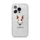 Miniature Bull Terrier Personalised iPhone 14 Pro Glitter Tough Case Silver