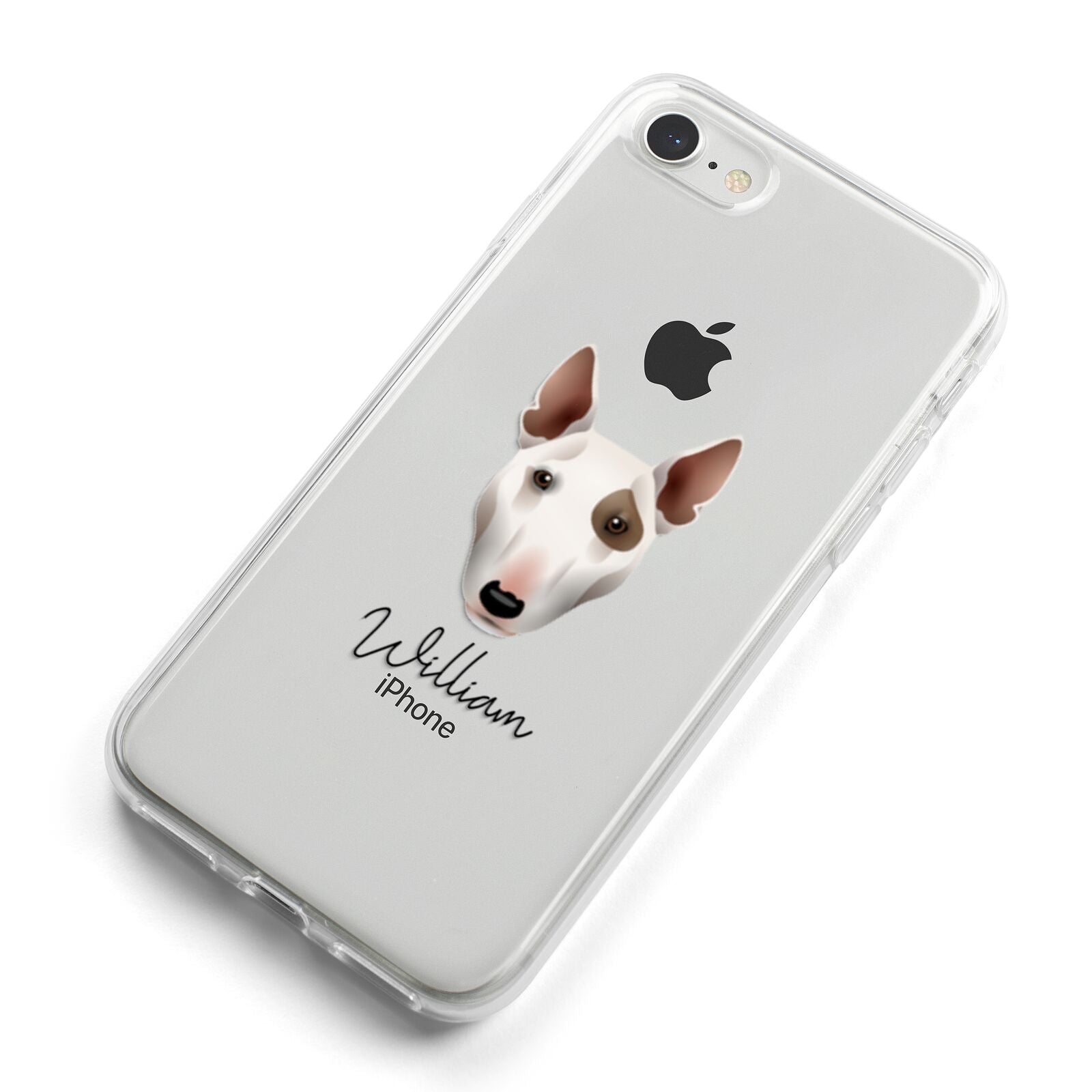 Miniature Bull Terrier Personalised iPhone 8 Bumper Case on Silver iPhone Alternative Image