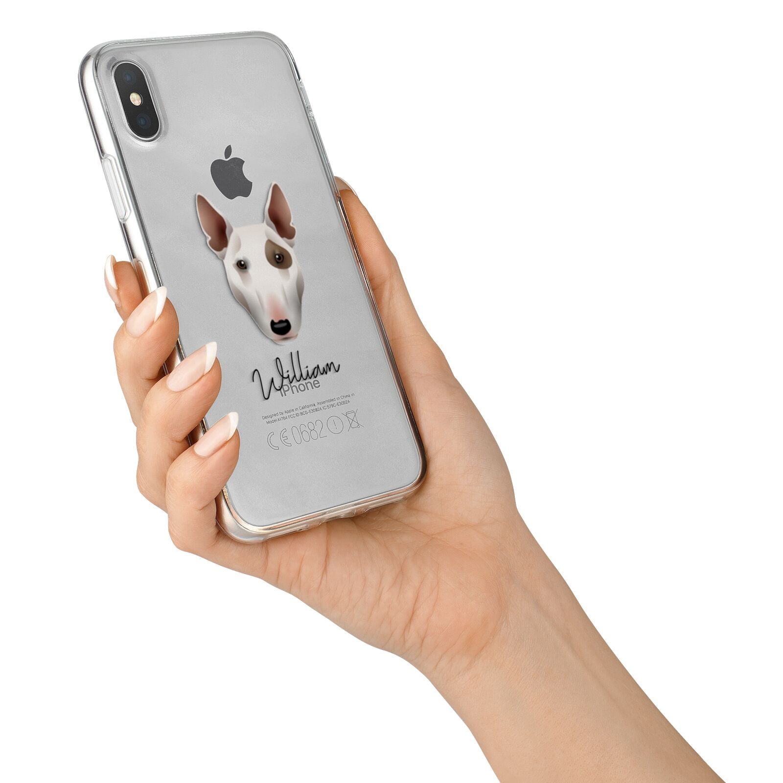 Miniature Bull Terrier Personalised iPhone X Bumper Case on Silver iPhone Alternative Image 2