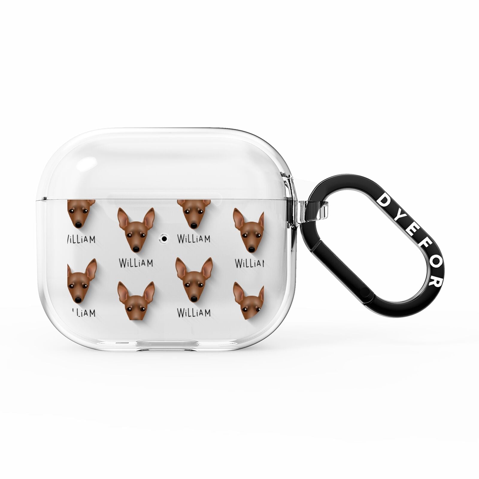 Miniature Pinscher Icon with Name AirPods Clear Case 3rd Gen