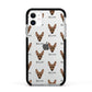 Miniature Pinscher Icon with Name Apple iPhone 11 in White with Black Impact Case