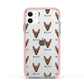 Miniature Pinscher Icon with Name Apple iPhone 11 in White with Pink Impact Case