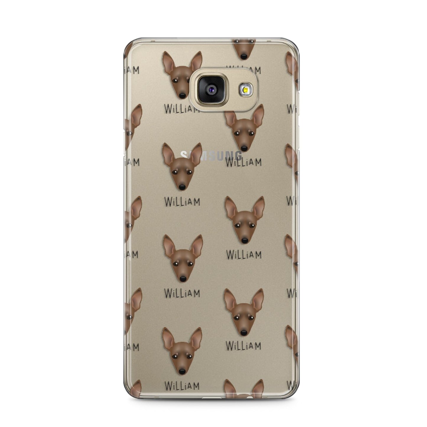 Miniature Pinscher Icon with Name Samsung Galaxy A5 2016 Case on gold phone