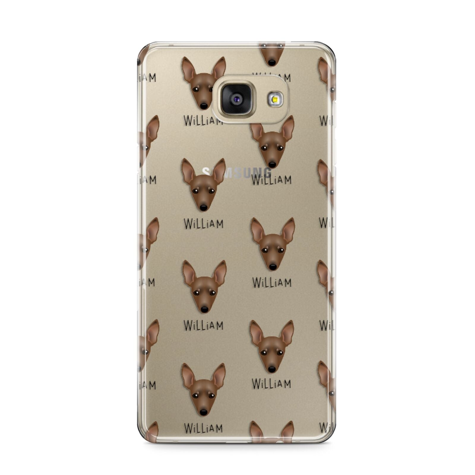 Miniature Pinscher Icon with Name Samsung Galaxy A9 2016 Case on gold phone