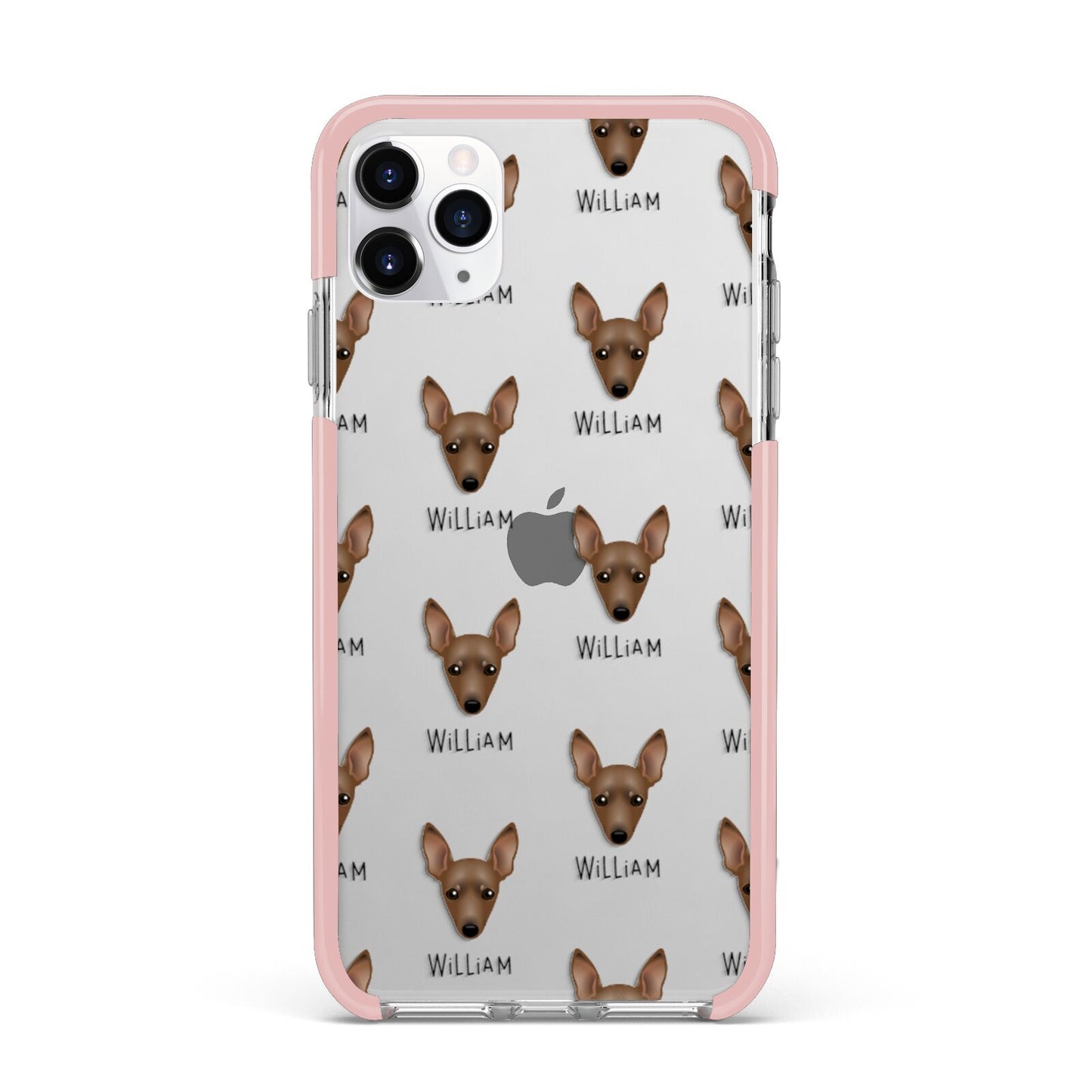 Miniature Pinscher Icon with Name iPhone 11 Pro Max Impact Pink Edge Case