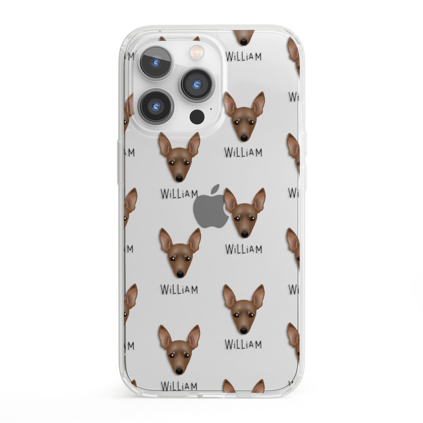 Miniature Pinscher Icon with Name iPhone 13 Pro Clear Bumper Case