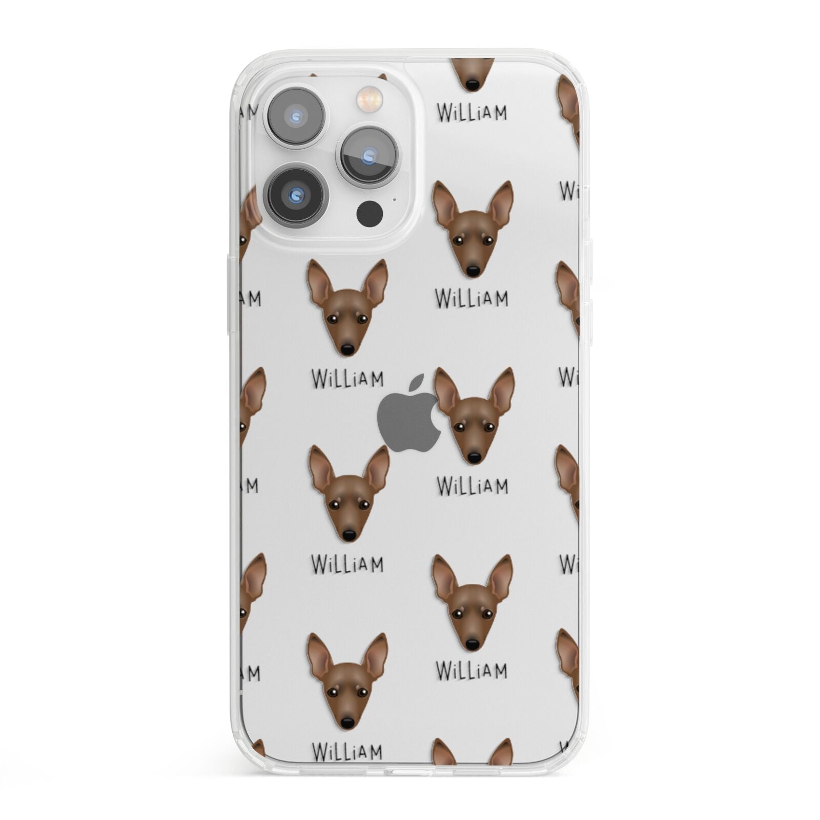 Miniature Pinscher Icon with Name iPhone 13 Pro Max Clear Bumper Case