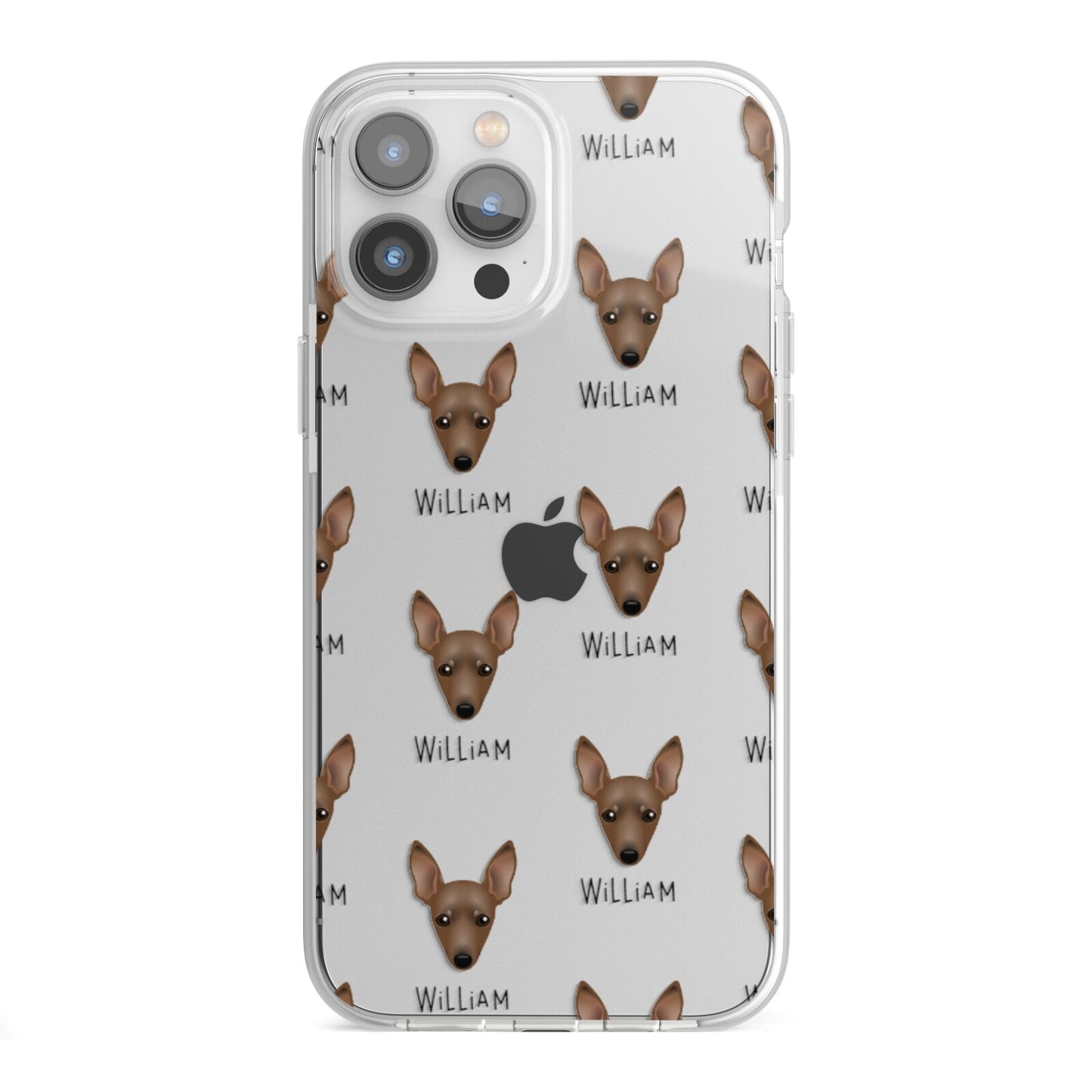 Miniature Pinscher Icon with Name iPhone 13 Pro Max TPU Impact Case with White Edges