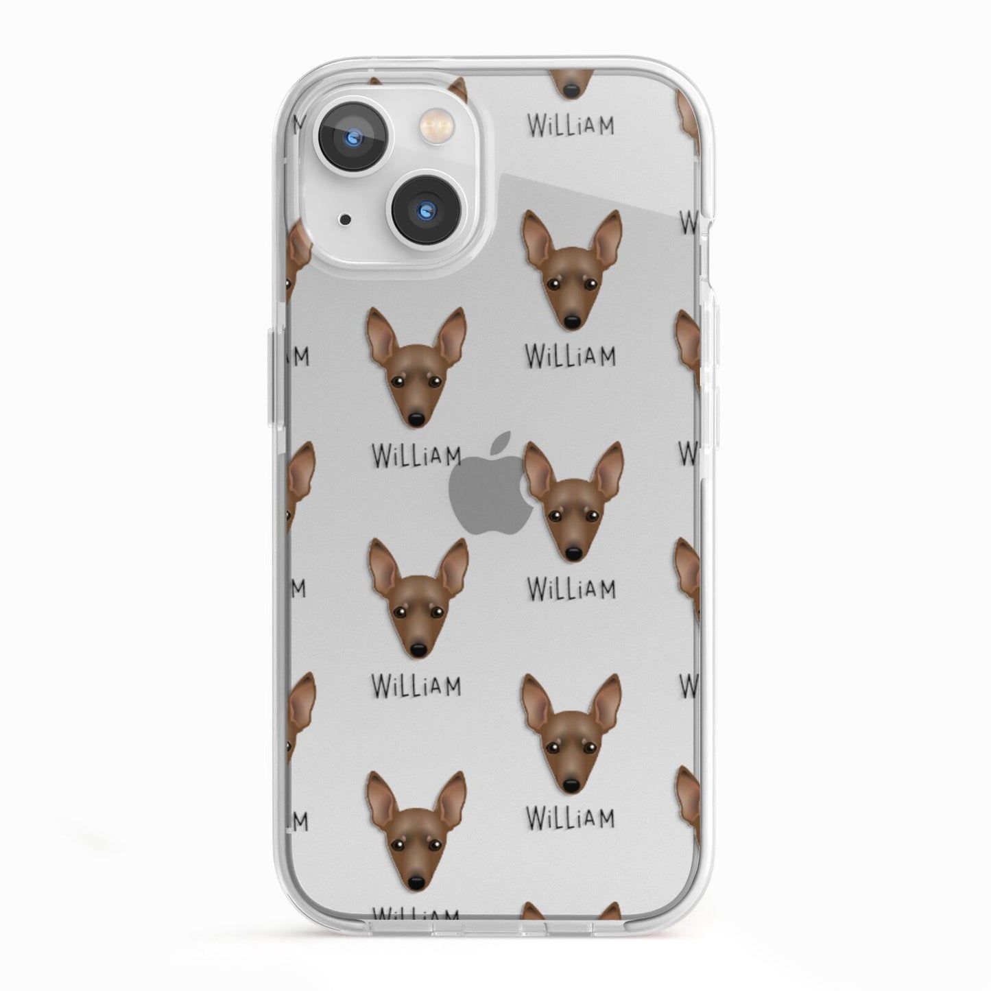 Miniature Pinscher Icon with Name iPhone 13 TPU Impact Case with White Edges
