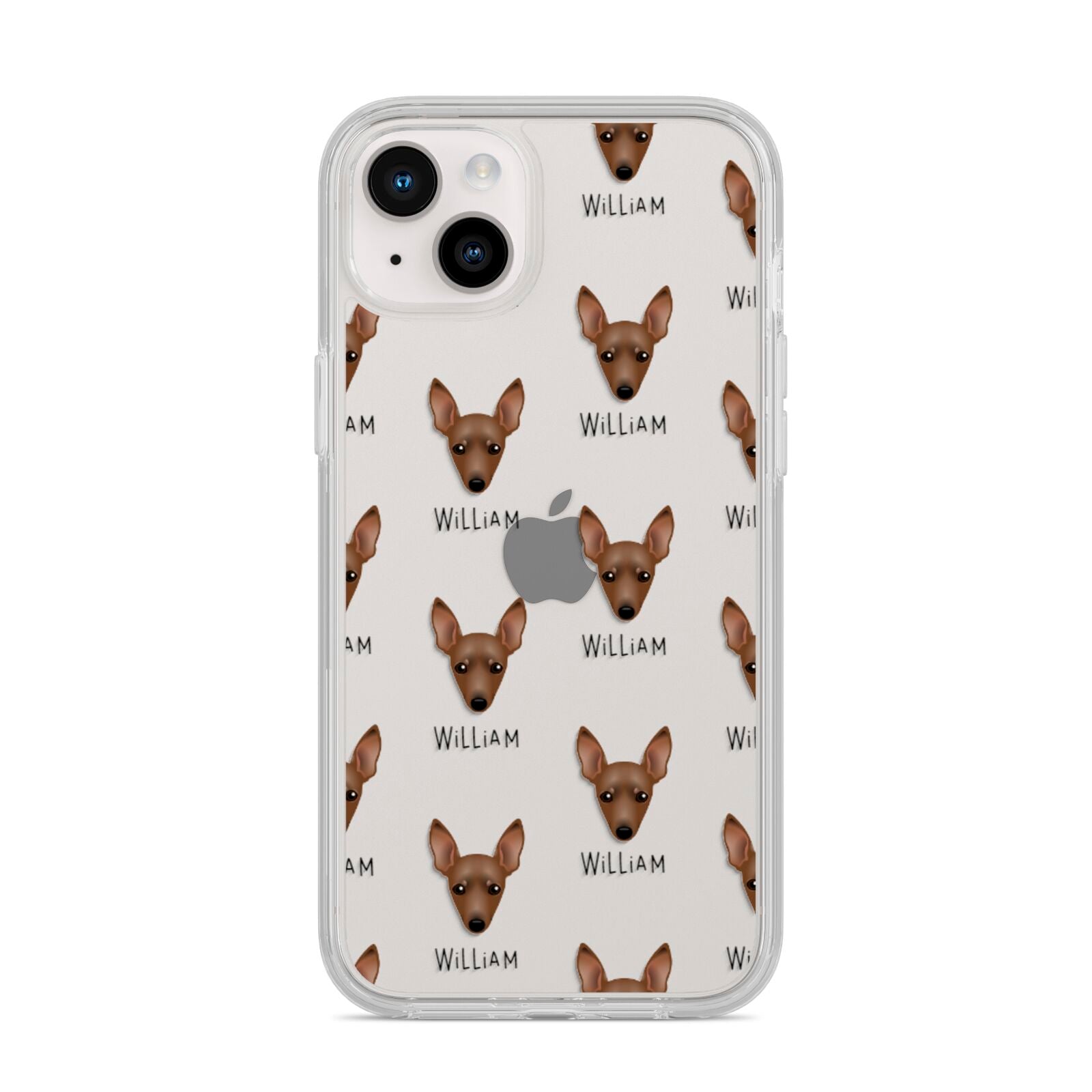 Miniature Pinscher Icon with Name iPhone 14 Plus Clear Tough Case Starlight