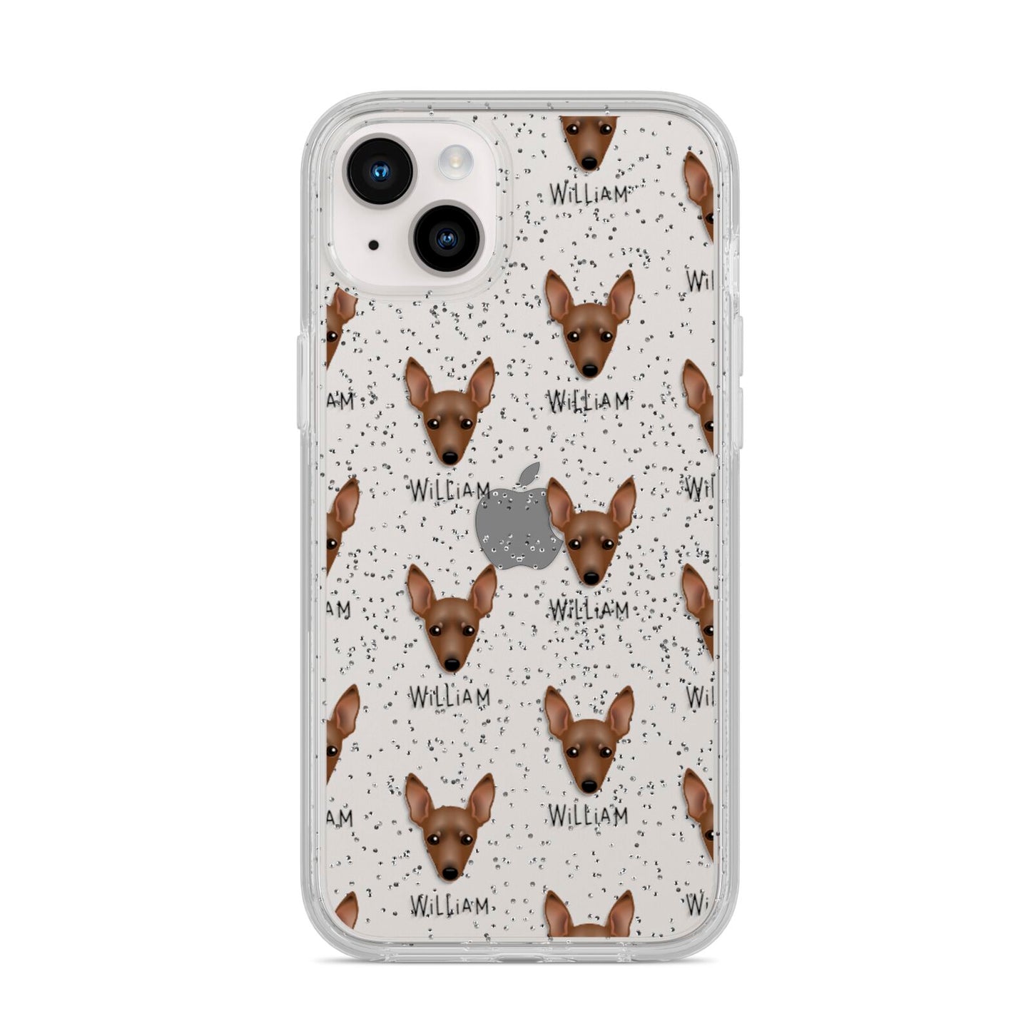 Miniature Pinscher Icon with Name iPhone 14 Plus Glitter Tough Case Starlight