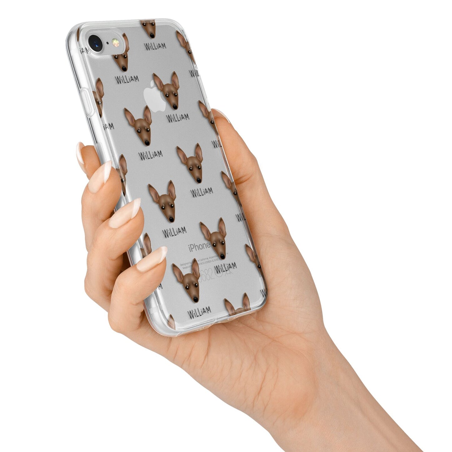 Miniature Pinscher Icon with Name iPhone 7 Bumper Case on Silver iPhone Alternative Image