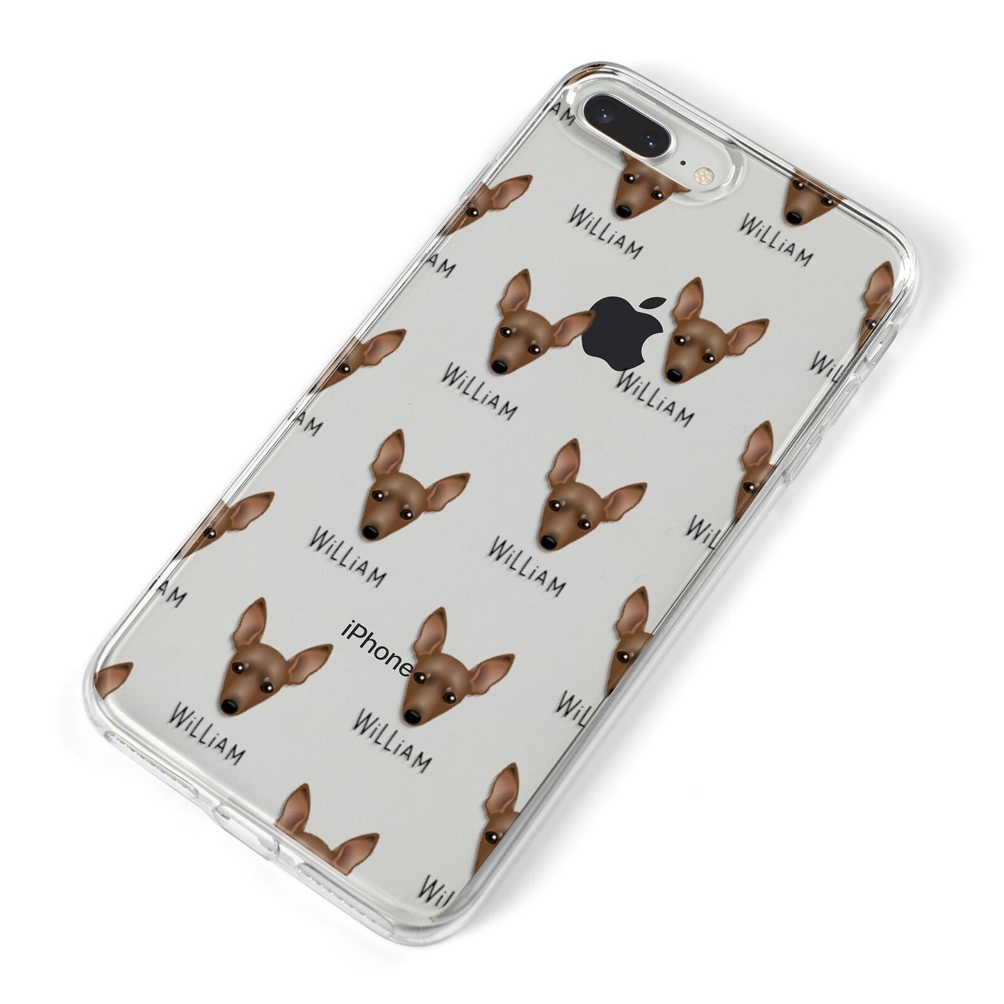 Miniature Pinscher Icon with Name iPhone 8 Plus Bumper Case on Silver iPhone Alternative Image
