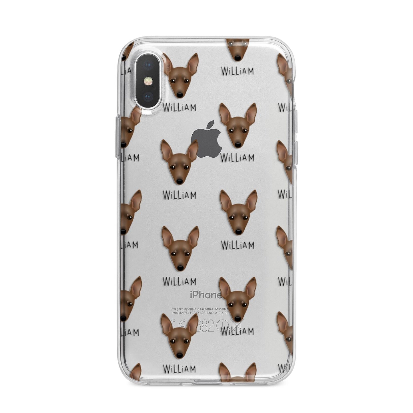 Miniature Pinscher Icon with Name iPhone X Bumper Case on Silver iPhone Alternative Image 1
