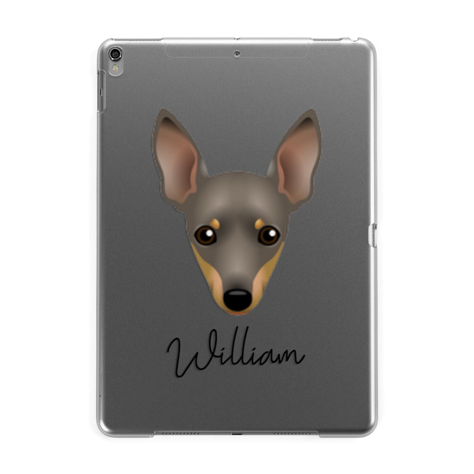 Miniature Pinscher Personalised Apple iPad Grey Case
