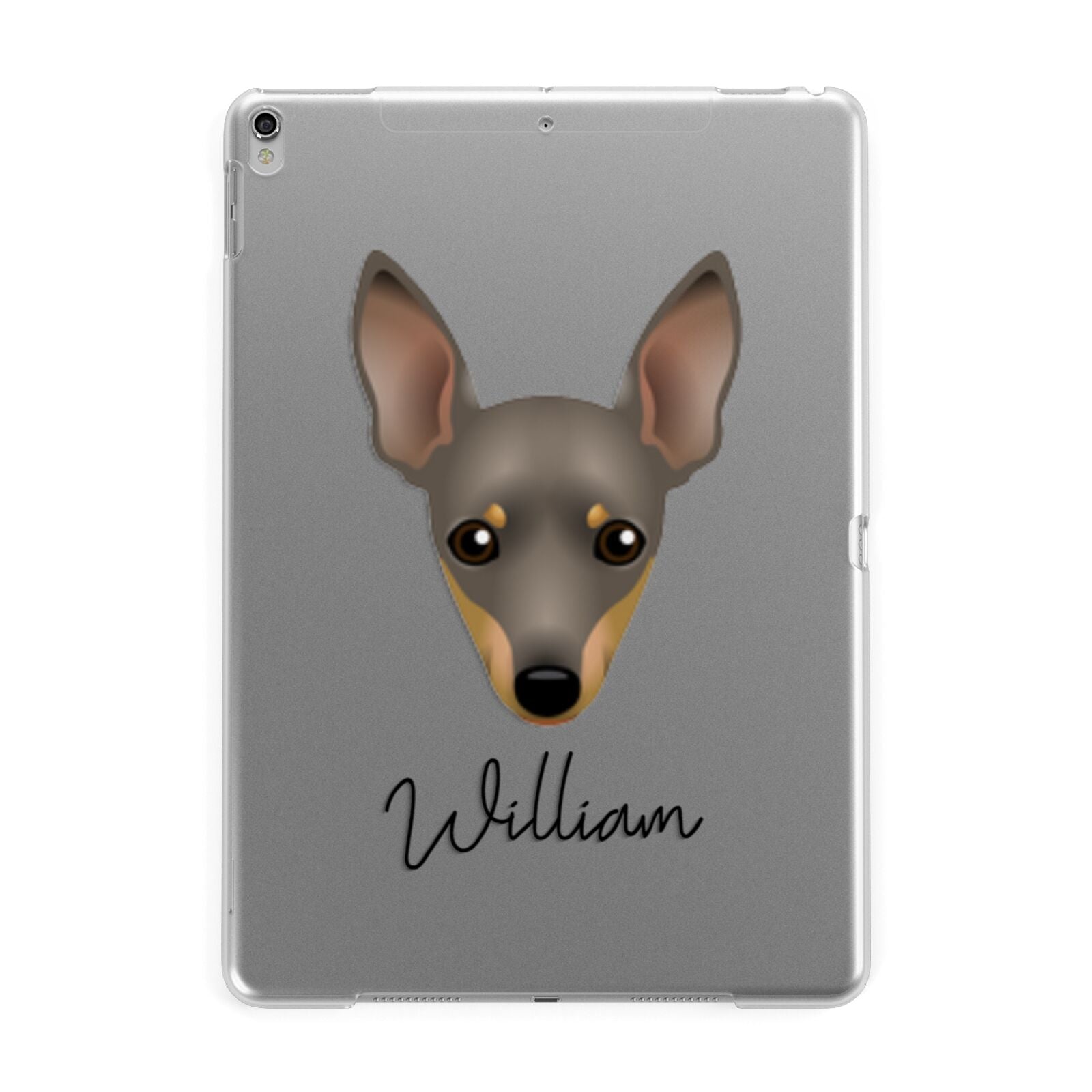 Miniature Pinscher Personalised Apple iPad Silver Case