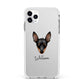 Miniature Pinscher Personalised Apple iPhone 11 Pro Max in Silver with White Impact Case