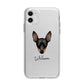Miniature Pinscher Personalised Apple iPhone 11 in White with Bumper Case