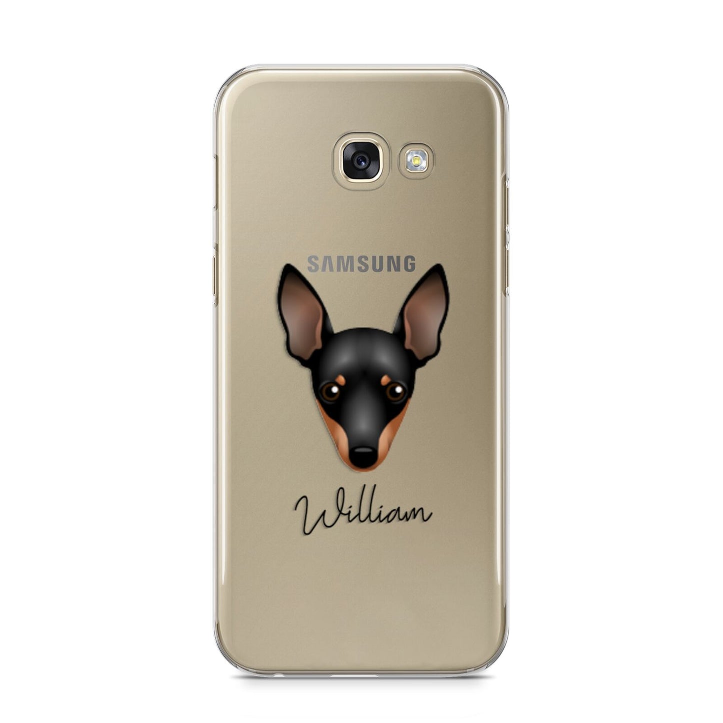 Miniature Pinscher Personalised Samsung Galaxy A5 2017 Case on gold phone