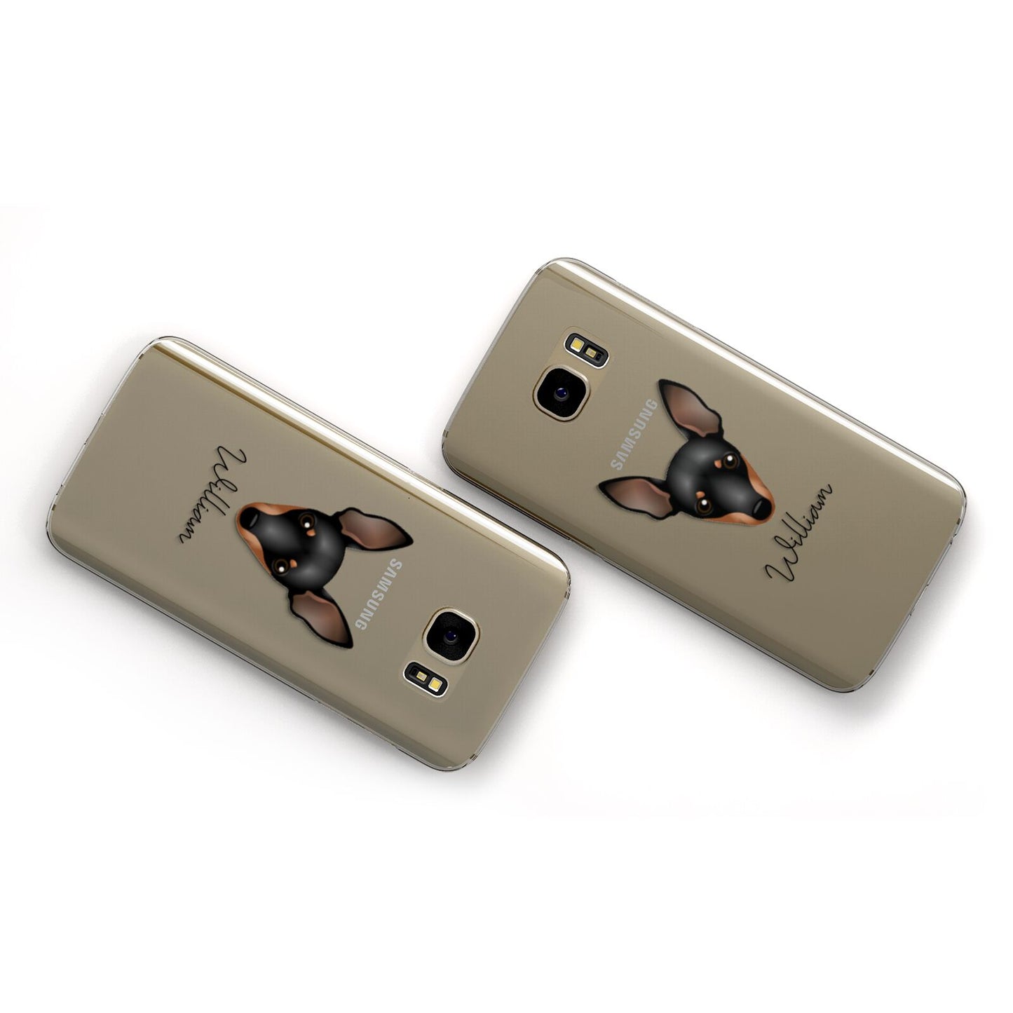 Miniature Pinscher Personalised Samsung Galaxy Case Flat Overview