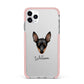 Miniature Pinscher Personalised iPhone 11 Pro Max Impact Pink Edge Case