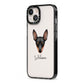 Miniature Pinscher Personalised iPhone 13 Black Impact Case Side Angle on Silver phone