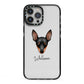 Miniature Pinscher Personalised iPhone 13 Pro Max Black Impact Case on Silver phone