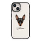 Miniature Pinscher Personalised iPhone 14 Black Impact Case on Silver phone