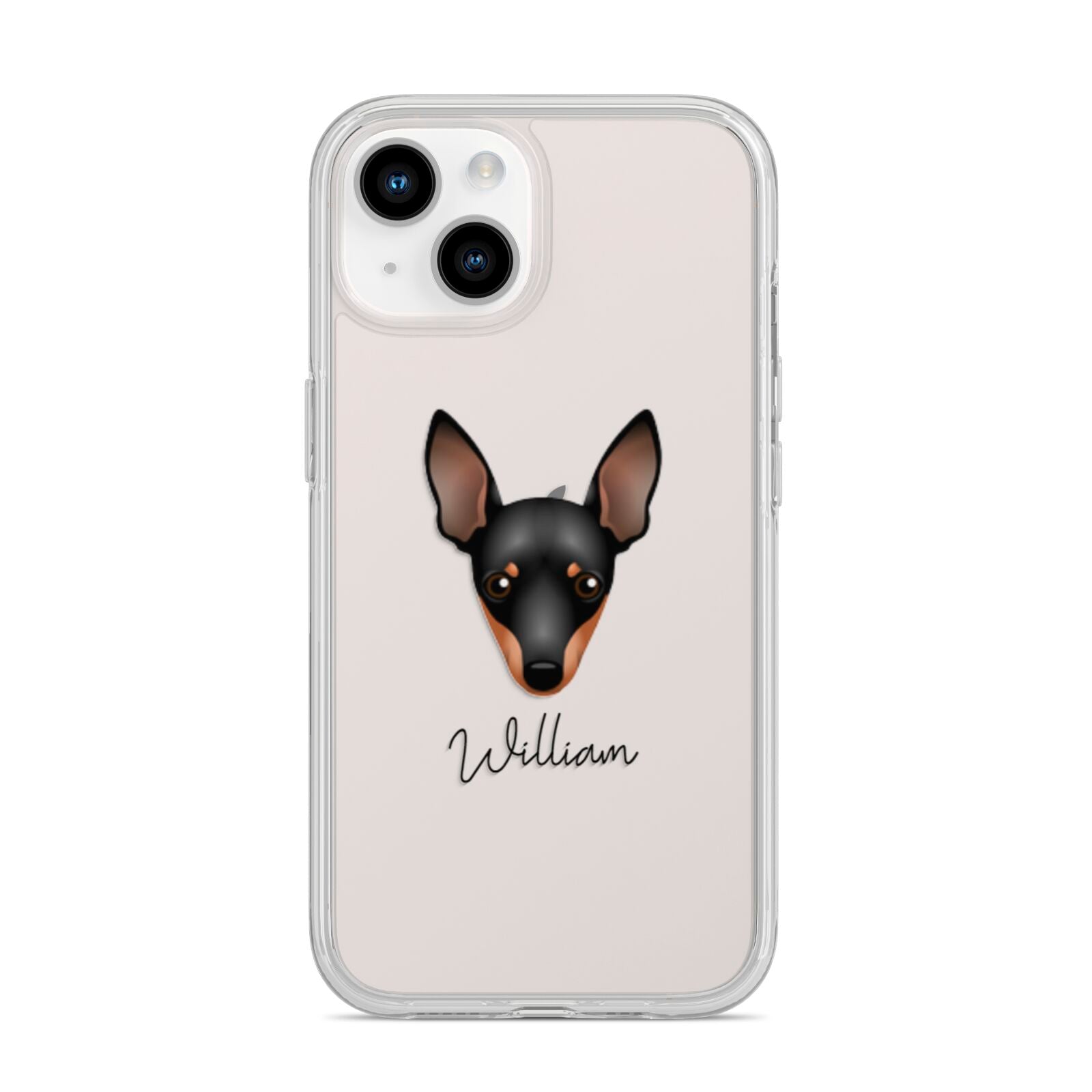 Miniature Pinscher Personalised iPhone 14 Clear Tough Case Starlight