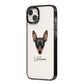 Miniature Pinscher Personalised iPhone 14 Plus Black Impact Case Side Angle on Silver phone