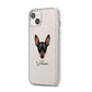 Miniature Pinscher Personalised iPhone 14 Plus Clear Tough Case Starlight Angled Image