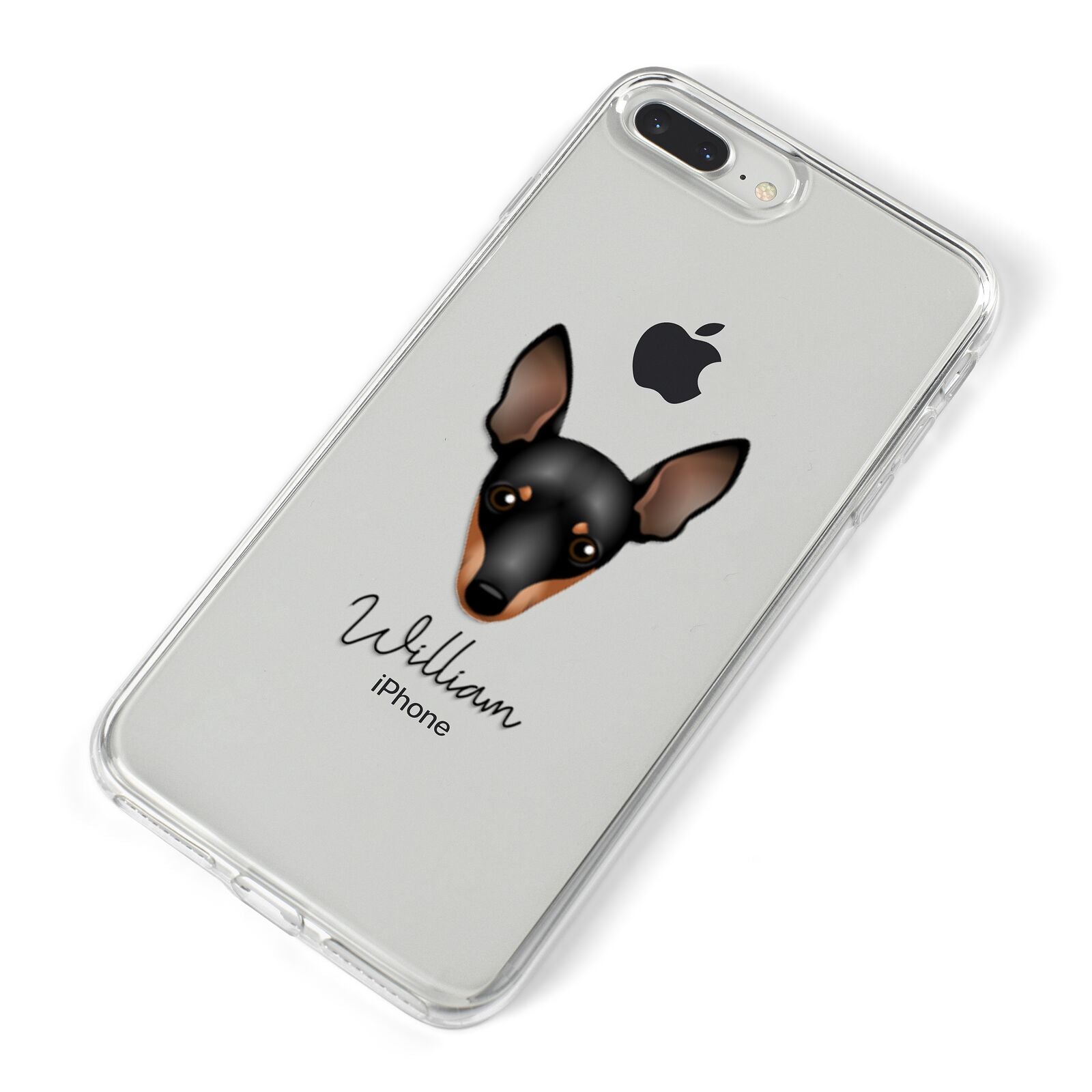 Miniature Pinscher Personalised iPhone 8 Plus Bumper Case on Silver iPhone Alternative Image