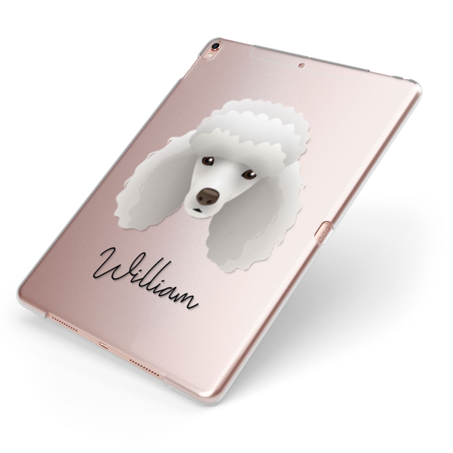 Miniature Poodle Personalised Apple iPad Case on Rose Gold iPad Side View