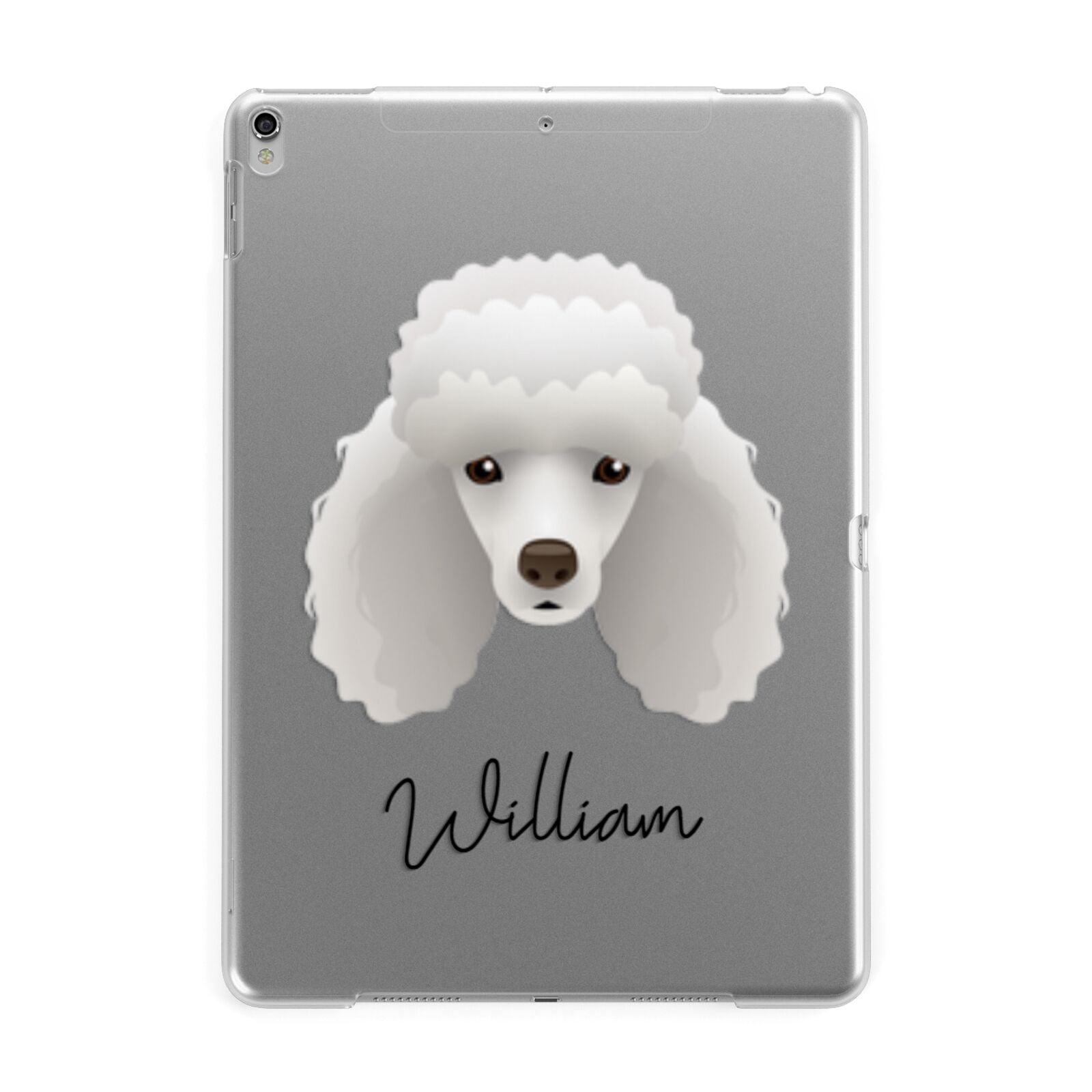 Miniature Poodle Personalised Apple iPad Silver Case
